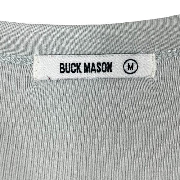Buck Mason 100% Cotton Henley Shirt Long Sleeve Casual Gray Men's Size Medium - Picture 4 of 7